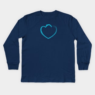 Mutant Heart Pale Blue Kids Long Sleeve T-Shirt